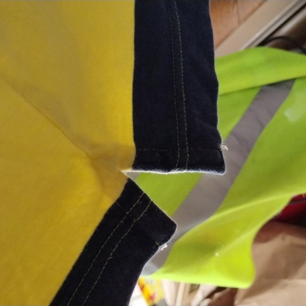 Vintage 1987 AEROPOSTALE MEN'S YELLOW / NAVY STRIPPED POLO SZ S - Picture 5 of 7